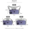 Bolsa Cosmética Prateada Armazenamento Portátil Grande Capacidade Clutch Bolsa Mini de Couro Bolsa de Armazenamento para Transporte de Maquiagem