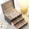Caja de joyería de alta calidad aretes aretes collar anillo gran capacidad exquisita caja de almacenamiento de joyas doradas