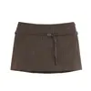 2025 Nuevo Otoño Versátil Cintura Alta Aspecto Adelgazante Anti-Exposición Falda de Línea A Falda Corta Pantalones Culotte Decorados con Cinturón 4661522