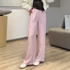 Pantalones de Lino Ligeramente Drapeados Doni Brisa Fresca / Pantalones de Pierna Ancha Minimalistas de Cintura Estrecha, Pantalones Casuales de Lino Resistentes a las Arrugas, con Caída Fluida para Verano