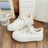Baikuang - Zapatos blancos de suela gruesa, de lona con cabeza grande, transpirables, informales, para primavera y verano, nuevos zapatos deportivos de moda para mujer