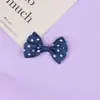 Laço de Fita com Nervuras e Bolinhas Estampadas 3,5*5cm, Laço de Fita com Bolinhas Pequenas, Acessórios Decorativos Estilo Coreano Atacado
