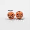 Estampa de Rosto de Fantasma de Halloween Gota de Sangue Vermelha Impressão de Mão Contas de Madeira Cabeça de Abóbora de Terror Contas Soltas Acessórios de Decoração com Contas DIY