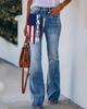 Tejido de Sarga Bd 260g Jeans para Mujer 2022 Moda Europea y Americana Transfronteriza Pantalones Casuales con Patrón 3D Pantalones Largos