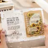 Paquete de Pegatinas Hermoso para Planificador Diario, Serie Girasol, Pegatinas Decorativas Florales de Encaje para Planificador, 15 Hojas, 4 Diseños