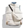 Chaleco de Algodón Doble Cara Hombres Mujeres Ropa Exterior de Invierno Cortavientos Cálido Ropa de Algodón Holgada Versátil Casual Cuello Alto Chaqueta de Algodón Marca de Moda