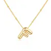 Nuevo Collar de Letras Brillantes 26 Letras Chapado en Cobre Oro Real Talla Grande Cadena de Clavícula de Burbuja Collar de Moda