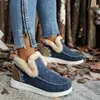 Zapatos de algodón nuevos de invierno para mujer transfronterizos, talla grande, forrados de felpa, de suela gruesa y cálidos, con suela plana