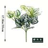 Amazon Simulación Planta Verde Ramo Pequeño Estrella Poinsettia Verde Rosa Hojas de Árbol Falso Ruibarbo de Campo Regalo Adornos Decorativos para Habitación de Boda