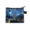 Nuevo Monedero de Gato Van Gogh Mini Bolsa de Almacenamiento Infantil Cartera Pequeña Cuadrada Bolsa Pequeña Linda para Niños