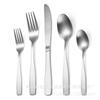 Novo Cross-border Amazon Aço Inoxidável Talheres Food Grade Quadrado Alça Faca e Garfo Colher Comida Ocidental Conjunto Lixar Principal Cinco Peças