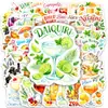 Novo Conjunto de 50 Adesivos de Coquetéis de Verão, Pacote de Adesivos de Grafite de Bebidas Frescos e Simples Feitos à Mão para Decoração de Diário e Caderno