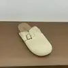 Mules Artísticos Cerrados de Suela Gruesa para Mujer, Estilo Mori, que Aumentan la Altura, Zapatos Birkenstock de Piel Genuina, Fáciles de Poner, Lindos