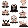 Suministros para fiestas de graduación transfronterizas, accesorios fotográficos, decoración de panal de graduación de oro negro, 8 piezas, venta al por mayor