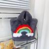 Atacado Nova Coreia do Sul moda feminina bolsa imitação Rex pele de coelho arco-íris saco ombro crossbody portátil saco de pele