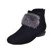 2026 Novas Botas Curtas Fosco de Outono e Inverno para Mulheres, Sapatos Femininos Versáteis Peludos e de Veludo, Botas Martin de Couro Macio Camurça com Solado Plano