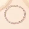 Pulseira Versátil de Zircônia Estilo Coreano com Toque de Luxo Leve e Sofisticado, Design de Fileira Única de Diamantes, Joia de Personalidade da Moda Verde Nebuloso Estilo Chanel