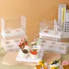 Caixas de embalagem para cupcakes, embalagens transparentes para doces e sobremesas, com alças, para forminhas de muffin, potes pequenos, disponíveis em pacotes de 4, 6 ou 12