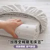 Juego de sábanas ajustables de algodón cepillado grueso Clase A, una pieza, 100% algodón, para dormitorio estudiantil, sábana individual de color liso, funda de almohada, juego de tres piezas
