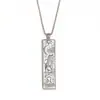 Collar Colgante Cuadrado con Incrustaciones de Diamantes del Zodiaco Doce Constelaciones Estilo Vintage Popular Europeo y Americano para Mujer, Joyería de Acero de Titanio Dorado de 18 Quilates
