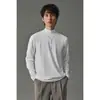 Camiseta de Manga Larga de Algodón Puro de Peso Pesado con Cuello Semi Alto para Hombre, Tendencia de Moda Versátil, Nueva Colección Primavera y Otoño 2026