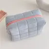 Bolsa de Cosméticos con Almohada Descompresora de Terciopelo de Cristal Transfronteriza, Neceser de Gran Capacidad, Bolsa de Almacenamiento de Cosméticos a Cuadros