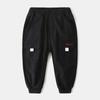 Calça casual infantil calça infantil de bebê calça de primavera para bebê calça com bolso bordado cor sólida uma geração de cabelo