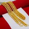 Suministro de comercio exterior transfronterizo joyería para hombre aleación collar chapado en oro hombres caminando nuevo collar de oro de imitación de 18K fábrica