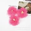 Materiales DIY de Flores de Organza, Accesorios Florales Semiacabados, Flores de Gasa de 6 cm, Decoraciones para Zapatos y Sombreros, Pinzas para el Cabello, Accesorios para Ropa y Prendas
