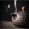 Estilo Japonês Simples Retrô Bule de Garça Cerâmica Grande Capacidade Bule com Filtro Conjunto de Chá Kung Fu Bule Peça Única Banhado a Ouro