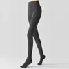 Leggings Aohuan Serie Gris Piernas de Cómic de un Segundo Otoño e Invierno Algodón Raya Vertical Ligera Compresión Adelgazante Térmicos Forrados de Felpa