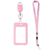 Porta Credencial de Trabajo Transparente Transfronterizo con Cordón y Clip Retráctil, Credencial de Empleado, Porta Nombre, Tarjeta de Autobús
