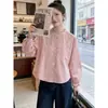 Camisa de Manga Larga con Mangas Abullonadas de Color Sólido Sencilla de Gama Alta para Mujer 2026 Nuevo Estilo Primavera y Otoño Holgado Transpirable Adelgazante
