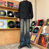 Jeans para Hombre Transfronterizos de Alta Calidad Jeans Desgastados Pantalones Rectos de Pierna Ancha