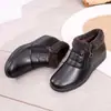 Sapatos de Algodão com Forro de Fleece Slip-On 2025, Sapatos Quentes para Mães, Sapatos de Algodão Espessos Antiderrapantes para Meia-Idade e Idosos, Sapatos Planos Antiderrapantes para Avós