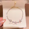 Pulseira Pingente Flor de Zircônia Dopamina Nicho Moda de Alto Padrão Exquisite Pulseira Verão Fresco Versátil Joia de Mão