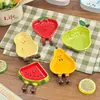 Lindo plato de salsa con forma de fruta de dibujos animados para uso doméstico, plato de cerámica de alta estética para snacks, plato para vinagre, plato para salsa, plato para condimentos, plato para salsa de soja