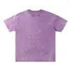 Camiseta Masculina de Manga Curta Lavada com Efeito Desgastado, Peso Pesado 230g, Cruzada Europeia e Americana, Cor Lisa Versátil, Corte Solto, Gola Redonda, Marca Tendência, Top Ins