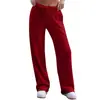 Pantalones de chándal casuales de pierna ancha para mujer Amazon, pantalones deportivos elásticos de cintura alta con cordón, pantalones largos holgados en stock, pantalones Lulu