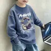 Sudadera de forro polar con cuello redondo para niños, colección de otoño, ropa urbana elegante y a la moda para niños, nuevo estilo 2026, ropa para niños mayores, ropa de invierno para niños