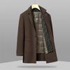 Abrigo de Lana para Hombre Otoño e Invierno Business Casual Cuello Bufanda Forro Desmontable de Plumón Abrigo de Lana de Doble Vista Abrigo