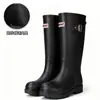 Zapatos Impermeables de Moda para Exteriores de Caña Alta Engrosados Zapatos de Lluvia con Lazo Botas de Lluvia Zapatos de Goma Cubrezapatos para Adultos a Prueba de Salpicaduras