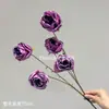 Flores artificiales, rosas de burbuja, rosas de borde quemado, flores de borde rizado, accesorios de decoración de bodas, flores falsas, arreglos florales decorativos