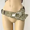 Nuevo Cinturón de Leopardo Estilo Europeo y Americano para Mujer, Cinturilla Elástica de Pedrería de Moda para Vestidos, Decoración de Cintura