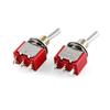 Interruptor de alavanca à prova d'água 3 pés 2 marcha 3 engrenagem concha de plástico completo vermelho miniatura alça redonda interruptor de braço oscilante à prova d'água
