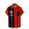 Elemento Navideño Estación Independiente Aliexpress Transfronterizo Ropa de Hombre Impresión Digital 3D Manga Corta con Cuello Camisa Versátil para Hombre