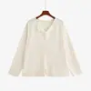 Suéter de malha versátil com gola dobrável para mulheres plus size, estilo outono 2026, peça externa casual fina e solta para mulheres plus size 25257