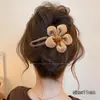Presilhas de cabelo florais bico de pato para outono e inverno, acessórios de cabelo elegantes para mulheres, presilhas de tubarão grandes para estilizar o cabelo na parte de trás da cabeça