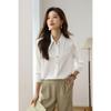 Camisa Blanca de Seda de Morera con Ácido Acético para Mujer, Manga Larga, Casual, Versátil, Camisa de Viaje 2025