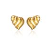 Pendientes de Corazón Plegado Europeos y Americanos para Mujer, Tachuelas Versátiles de Lujo Ligero, Pendientes Exquisitos, Venta al por Mayor de Fabricante de Joyería de Acero Inoxidable